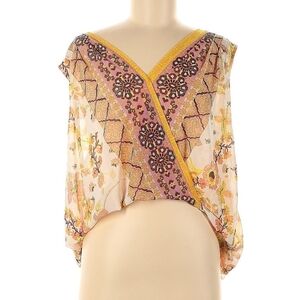 Floral V-Neck Women's Top - Multicolor